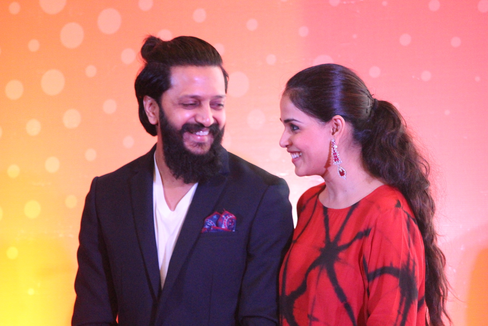 Photos of Bollywood actor Riteish Deshmukh and Genelia D'souza during the launch of the Labour Analgesia App in Mumbai on Oct 16, 2016. Riteish Deshmukh & Genelia D'souza,Riteish Deshmukh and Genelia D'souza,Riteish Deshmukh,Genelia D'souza,Labour Analgesia app,Birth Ease,Birth Ease app