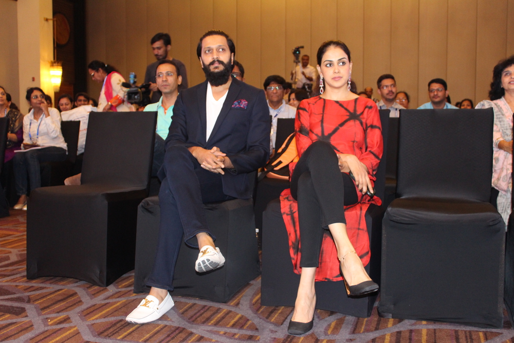 Photos of Bollywood actor Riteish Deshmukh and Genelia D'souza during the launch of the Labour Analgesia App in Mumbai on Oct 16, 2016. Riteish Deshmukh & Genelia D'souza,Riteish Deshmukh and Genelia D'souza,Riteish Deshmukh,Genelia D'souza,Labour Analgesia app,Birth Ease,Birth Ease app