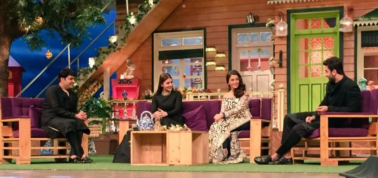Photos of Actor Ranbir Kapoor, Aishwarya Rai, Anushka Sharma promote Ae Dil Hai Mushkil at Kapil Sharma's show.