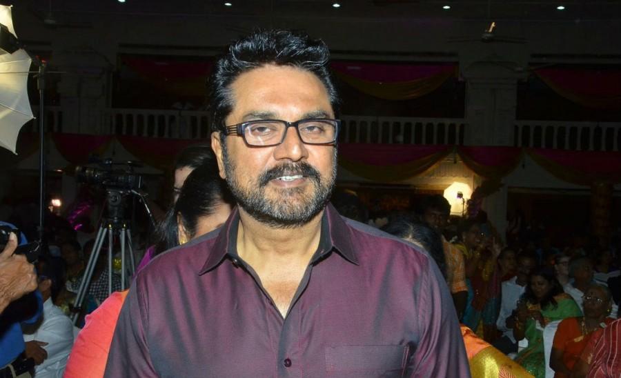 Sarathkumar at Actress Jayachitra's son Amresh Ganesh and Keerthi Hanusha Wedding Reception. Jyothika,Vishal,Shanthanu,Jayachitra son Amresh Keerthi Wedding Reception,Amresh Keerthi Wedding Reception,Amresh Keerthi,Keerthi Hanusha Wedding Reception