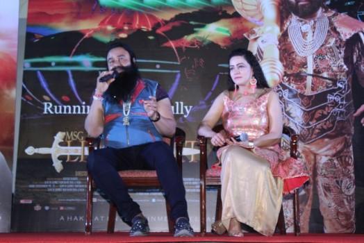 Photos of Gurmeet Ram Rahim Singh at MSG: The Warrior Lion Heart Success party.