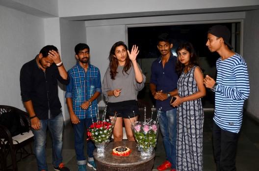 Actress Parineeti Chopra is turning a year older on Saturday and much to her surprise, her fans came to wish the actress at her residence.