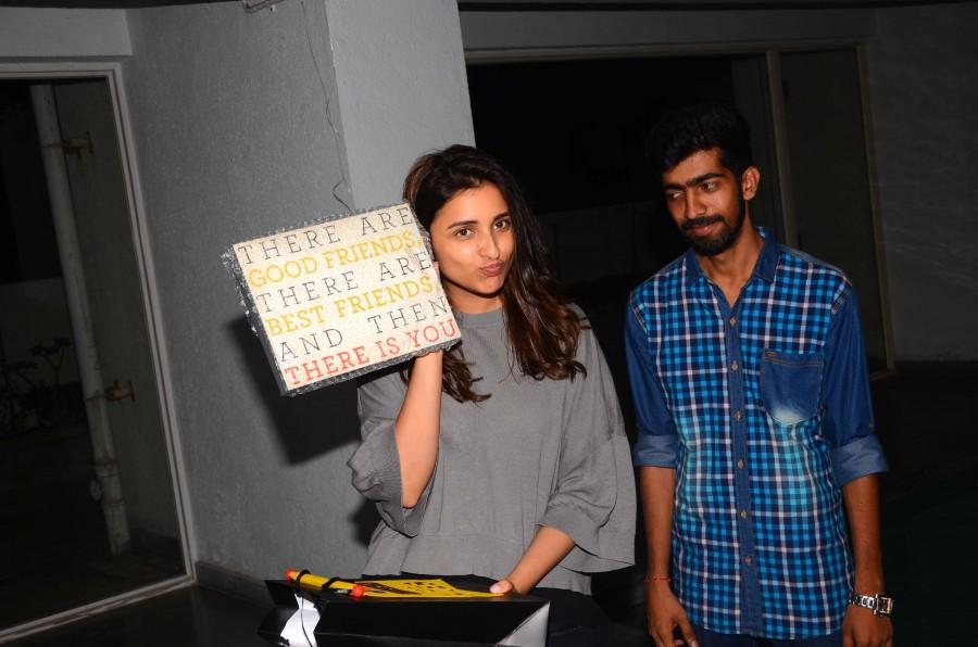 At present, Parineeti who was last seen in a cameo in Varun Dhawan starrer "Dishoom" is prepping for the role for Homi Adajania's "Takadum" opposite Sushant Singh Rajput. Parineeti Chopra,Parineeti Chopra birthday,Parineeti Chopra birthday celebrations,Parineeti Chopra birthday celebration pics,Parineeti Chopra birthday celebration images,Parineeti Chopra birthday celebration photos,Parineeti Chopra birthday celebration st