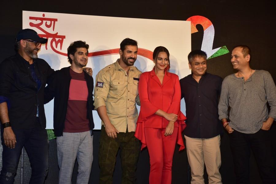 The makers of Force 2, starring John Abraham, Sonakshi Sinha and Tahir Bhasin, recently released the promotional video, Rang Laal. John Abraham,Sonakshi Sinha,Tahir Bhasin,Rang Lal,Rang Lal song launch,Rang Lal song,Force 2,bollywood movie Force 2,Rang Lal music launch,Rang Lal video