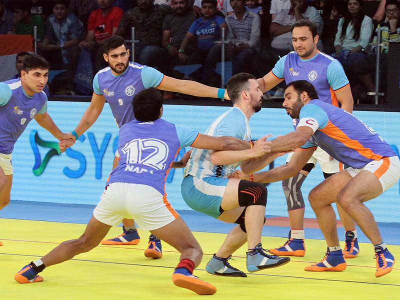 Thakur scored his third successive a point in another raid before the Indians inflicted an all out on their opponents to take the lead for the first time in the contest at 24-21. Thakur continued his exploits in raiding as the Indians gradually bolstered their lead. Kabaddi World Cup Final,Kabaddi World Cup,India vs Iran,India vs Iran kabaddi world cup,india vs iran kabaddi,Kabaddi World Cup Final pics,Kabaddi World Cup Final images,Kabaddi World Cup Final photos,Kabaddi World Cup Final stills,Kabaddi World Cup Final
