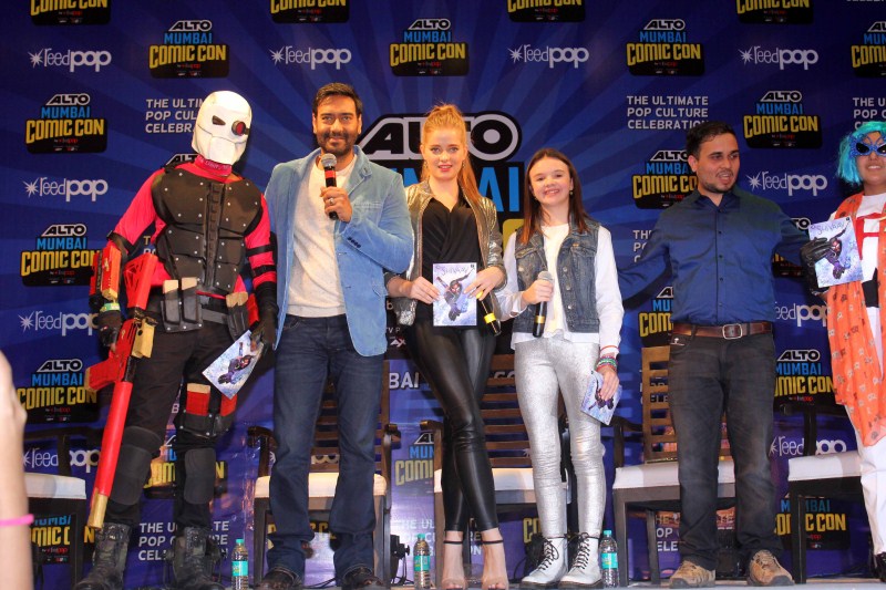 Photos of Bollywood Actor Ajay Devgn launches Shivaay comic and merchandise at Bombay exhibition center. Ajay Devgn,Shivaay comic,Shivaay,Shivaay movie promotion,Shivaay promotion,Actor Ajay Devgn,Bollywood Actor Ajay Devgn