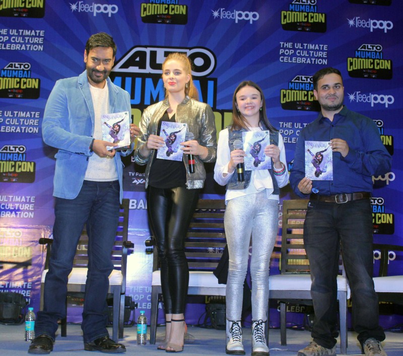 Photos of Bollywood Actor Ajay Devgn launches Shivaay comic and merchandise at Bombay exhibition center. Ajay Devgn,Shivaay comic,Shivaay,Shivaay movie promotion,Shivaay promotion,Actor Ajay Devgn,Bollywood Actor Ajay Devgn