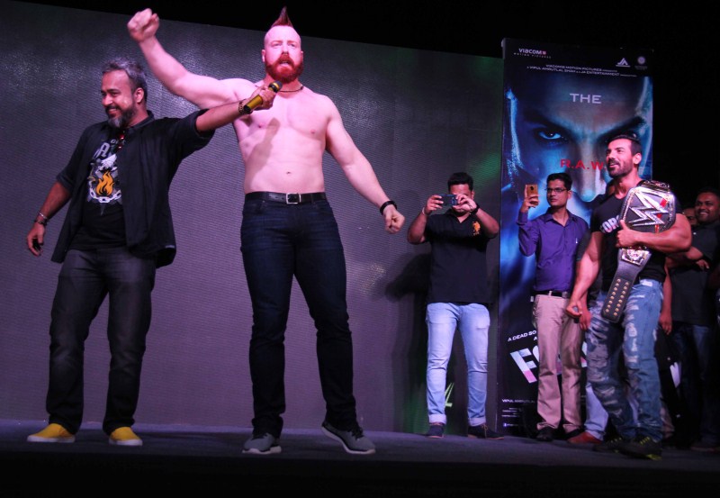 World Wrestling Entertainment (WWE) Wrestler Sheamus during the promotion of upcoming film Force 2, in Mumbai, India on October 22, 2016. Force 2,Force 2 promotion,Force 2 movie promotion,John Abraham,WWE Wrestler Sheamus,Sheamus,Wrestler Sheamus and John Abraham,Bollywood movie Force 2,Force 2 pics,Force 2 images,Force 2 stills,Force 2 pictures