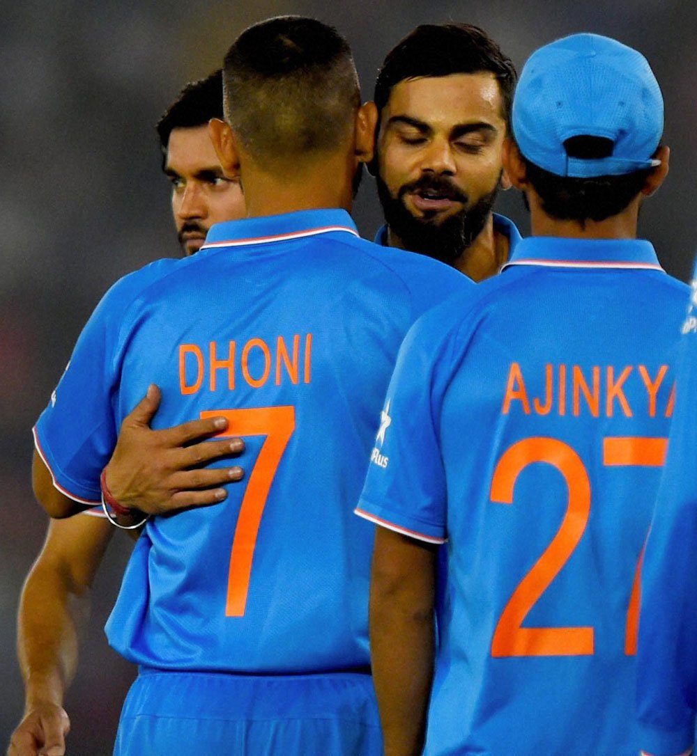 Kohli, who scored his 26th ODI century, shared a 151-run stand with captain Mahendra Singh Dhoni (80) as India chased down New Zealand's total of 285 all out with 10 balls to spare. India beat New Zealand by 7 wickets,India beat New Zealand,India beats New Zealand,3rd ODI,India vs New Zealand,Virat Kohli,MS Dhoni