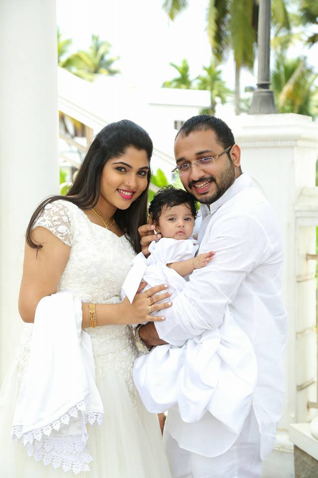 South Indian actress Muktha delivered a baby girl on July 18, 2016. After sharing the photos of the newborn on her Facebook page on August 6, the actress has now shared the pics of the baby's baptism ceremony. Muktha,actress Muktha,Muktha daughter,Muktha baby,Muktha baby baptism,rimi tomy,Muktha kids,Muktha daughter kanmani