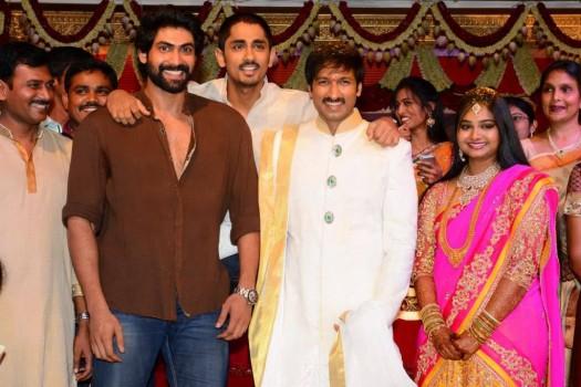 Rana &Siddu at wedding reception of Gopichand and Reshma