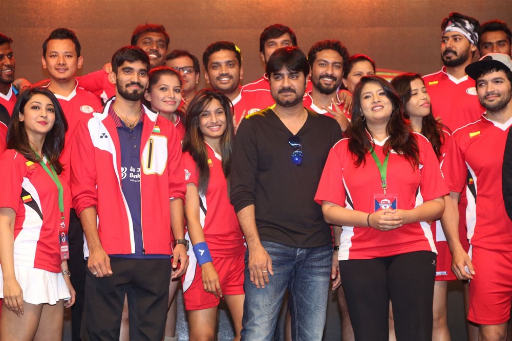 Celebrity Badminton League 4th match inauguration event held at Gachibowli Indoor Stadium in Hyderabad. Celebs like Naga Chaitanya, Arya, Jayaram, Prasanna, Vaibhav Reddy, Tarun, Srikanth, Lakshmi Manchu, Aindrita Ray, Sanjjanaa, Tejaswi Madivada, Suja Varunee, Sudheer Babu, Iniya, Gayathrie Shankar, Rupa Manjari Sanghavi and other stars have graced the event. Celebrity Badminton League Launch,Celebrity Badminton League,Naga Chaitanya,Arya,Jayaram,Prasanna,Vaibhav Reddy,Tarun,Srikanth,Lakshmi Manchu,Aindrita Ray,Sanjjanaa,Tejaswi Madivada,Suja Varunee,Sudheer Babu,Iniya,Gayathrie Shankar,Rupa Manjari,Sanghavi