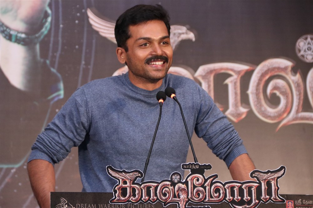 Actor Karthi at Kaashmora Press Meet. Kaashmora Press Meet,Kaashmora,Karthi,Vivek,SR Prakashbabu,Gokul,Om Prakash,VJ Sabu Joseph,SR Prabhu,Kaashmora Press Meet pics,Kaashmora Press Meet images,Kaashmora Press Meet photos,Kaashmora Press Meet stills,Kaashmora Press Meet pictures