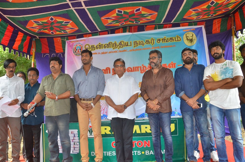 Photos of Tamilnadu Nadigar Sangam 2016 Diwali Gift Distribution event held at Chennai. Celebs like Nassar, Vishal, Rajkiran, Karunas, Manobala, Ponvannan and others graced the event. Nadigar Sangam Diwali Gift Distribution,Diwali Gift Distribution,Nadigar Sangam,Nassar,Vishal,Rajkiran,Karunas,Manobala,Ponvannan