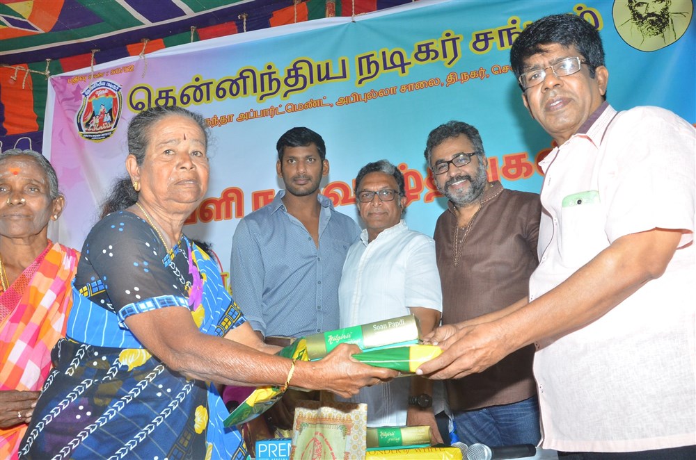 Photos of Tamilnadu Nadigar Sangam 2016 Diwali Gift Distribution event held at Chennai. Celebs like Nassar, Vishal, Rajkiran, Karunas, Manobala, Ponvannan and others graced the event. Nadigar Sangam Diwali Gift Distribution,Diwali Gift Distribution,Nadigar Sangam,Nassar,Vishal,Rajkiran,Karunas,Manobala,Ponvannan