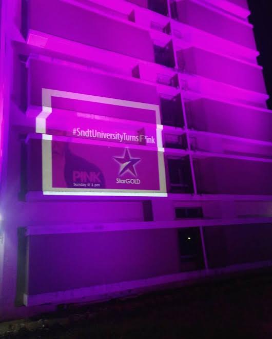 That's not all, the channel also got iconic locations in the city to turn into the colour of the hour and partake what can truly be called a Pink movement in the city. SNDT Girls College and the Carter Road promenade were illuminated in a pink hue to support the spirit of the film. Amitabh Bachchan,Amitabh Bachchan house,PINK,PINK world television premiere,Big B's house, Jalsa, goes PINK,Amitabh Bachchan goes PINK,'Pink' televison