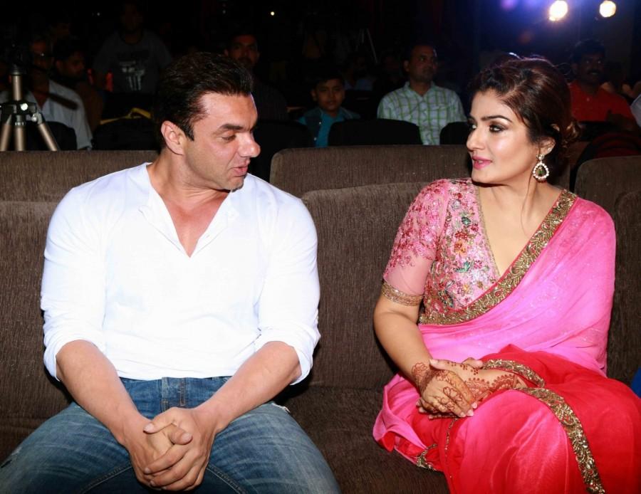 Photos of Actors Sohail Khan, Raveena Tandon, Smita Gondkar during the music launch of film "Bhay" in Mumbai on Oct 25, 2016. Sohail Khan,Raveena Tandon,Smita Gondkar,Bhay music launch,Bhay music,Bhay,Bhay audio launch,Bhay audio,Bhay music launch pics,Bhay music launch images,Bhay music launch photos,Bhay music launch stills,Bhay music launch pictures