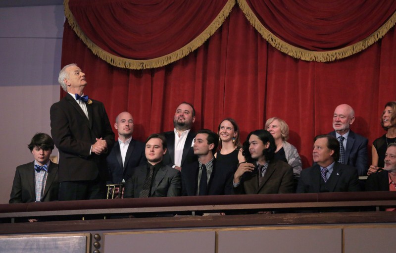 Bill Murray speaks to the audience as he arrives to receive the 19th annual Mark Twain Prize for American Humor. Bill Murray,Mark Twain Prize,American Humor at the Kennedy Center,Kennedy Center,19th annual Mark Twain Prize,Bill Murray awarded Mark Twain Prize
