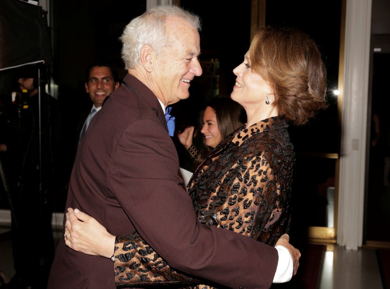 Bill Murray greets Sigourney Weaver. Bill Murray,Mark Twain Prize,American Humor at the Kennedy Center,Kennedy Center,19th annual Mark Twain Prize,Bill Murray awarded Mark Twain Prize