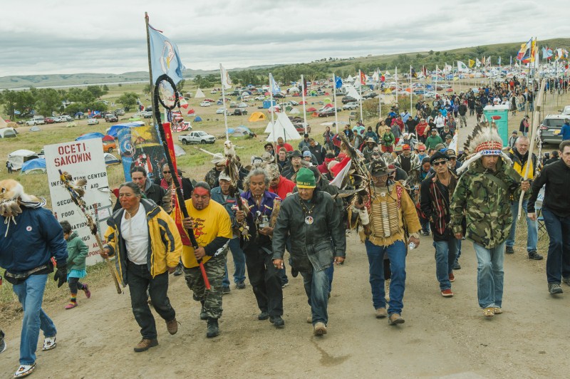 Protesters demonstrate against the Energy Transfer Partners' Dakota Access oil pipeline near the Standing Rock Sioux reservation in Cannon Ball, North Dakota. North Dakota pipeline protest,pipeline protest,North Dakota protest,violent clashes,Dakota Access oil pipeline project,Dakota oil pipeline project,Native American