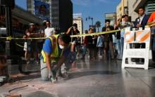 Donald Trump's star on the Hollywood Walk of Fame is fixed. The Republican presidential nominee, real estate developer and reality TV star has faced several large protests during his campaign appearances in California, where polls show him far behind Democratic presidential nominee Hillary Clinton.