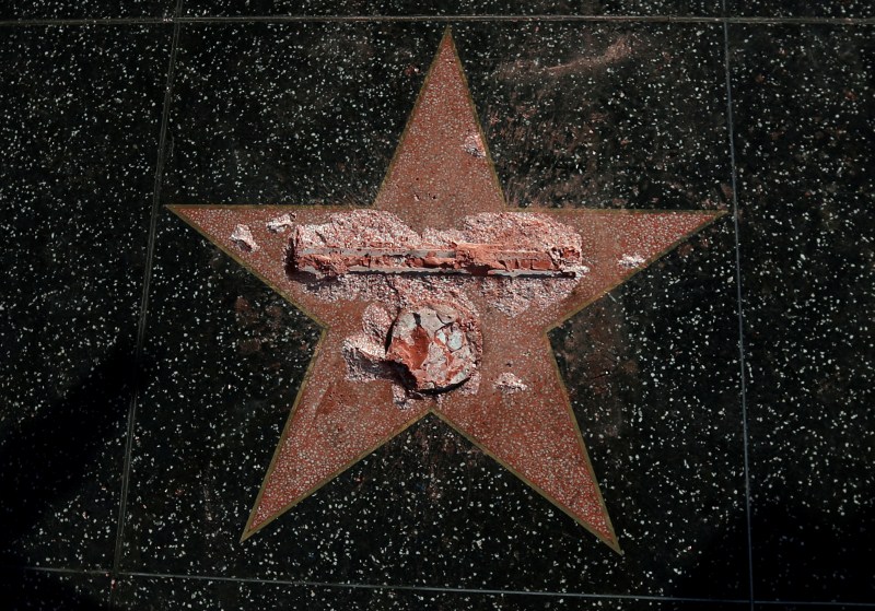 Donald Trump's Hollywood Walk Of Fame Star Vandalized - Photos,Images ...