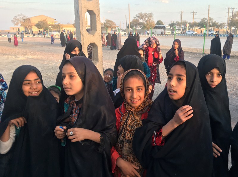Afghan refugee girls gather at the Bardsir settlement for Afghan refugees in Kerman province, Iran. Afghan refugees,Afghan refugees in Iran,Soviet invasion,Taliban insurgency,Islamic State attacks,Islamic attacks,Afghans,Taliban,refugees,refugees in Iran,Islamic refugees attacks
