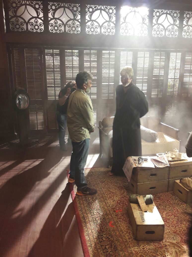 Photos of Baahubali director SS Rajamouli meets Bollywood megastar Amitabh Bachchan on the sets of Sarkar 3. Baahubali,SS Rajamouli,SS Rajamouli meets Amitabh Bachchan,Amitabh Bachchan,Sarkar 3,Sarkar 3 on the sets