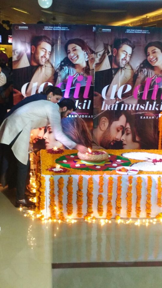 Produced by Fox Star Studios and Dharma Productions, the movie is directed by Karan Johar. It also features Aishwarya Rai Bachchan and Fawad Khan. Ranbir Kapoor,Anushka Sharma,Ranbir Kapoor and Anushka Sharma,Ranbir Kapoor celebrates Diwali,Anushka Sharma celebrates Diwali,Ae Dil Hai Mushkil,Ae Dil Hai Mushkil promotion,Ae Dil Hai Mushkil cast