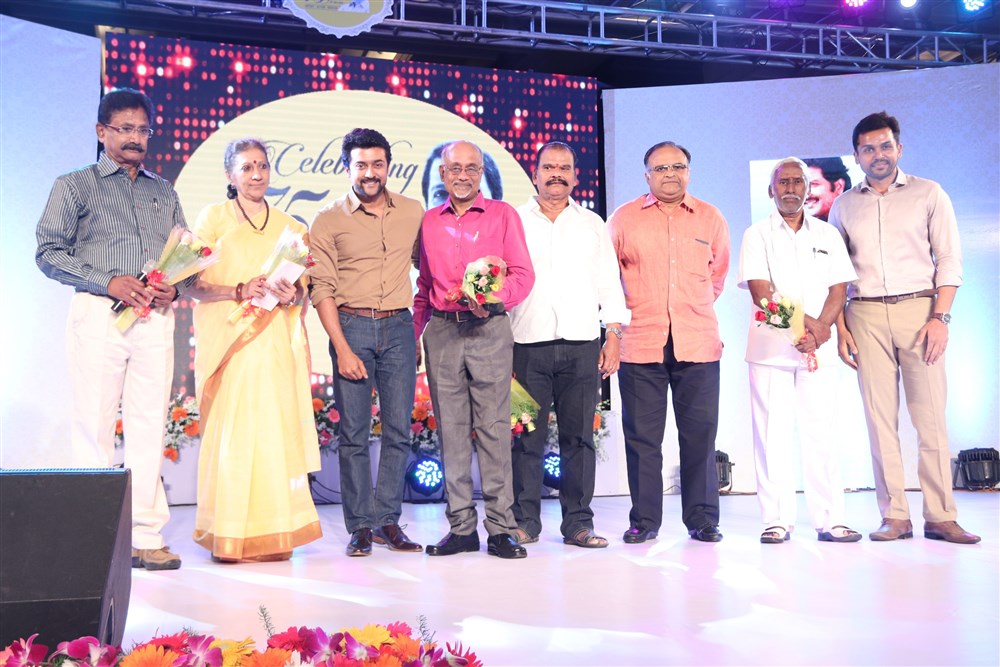 Tamil Actor Sivakumar 75 Years Golden Years celebration held at Chennai. Celebs like Suriya, Karthi, Bayilvan Ranganathan, Rajasekar Pandian, G Dhananjayan, Mohan Raman, Jagan and others graced the event. Suriya,Karthi,Sivakumar 75 Years Celebration,Bayilvan Ranganathan,Rajasekar Pandian,G Dhananjayan,Mohan Raman,Jagan,Sivakumar 75 Years Celebration pics,Sivakumar 75 Years Celebration images,Sivakumar 75 Years Celebration photos,Sivakumar 75 Years Celebrat