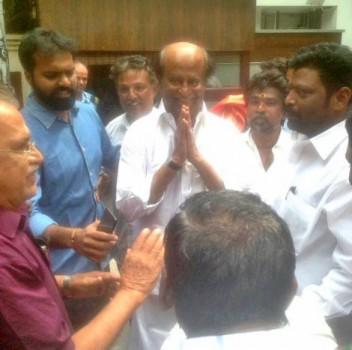 Photos of Superstar Rajinikanth meets fans at Poes Garden.