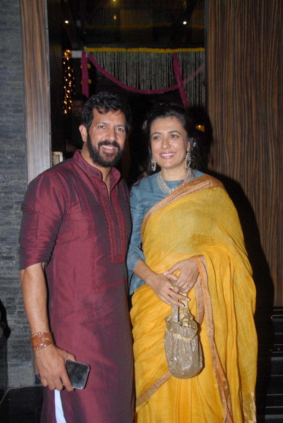 Filmmaker Kabir Khan with wife Mini Mathur during Aamir Khan's Diwali celebration in Mumbai, on Oct 30, 2016. Aamir Khan's Diwali party 2016,Aamir Khan's Diwali party,Aamir Khan Diwali party 2016,Aamir Khan Diwali party,Sunny Leone,Vidya Balan,Sanjay Dutt,Aamir Khan Diwali party pics,Aamir Khan Diwali party images,Aamir Khan Diwali party photos,Aamir Kh