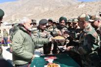 Photos of Prime Minister Narendra Modi interacts with soldiers in a remote and strategic area in Himachal Pradesh, adjoining the Chinese border on Oct 30, 2016.