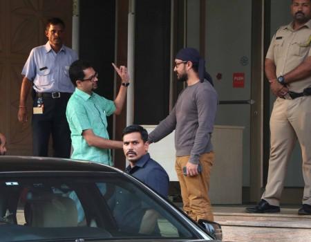Photos of Bollywood actor Aamir Khan spotted at Kokilaben hospital.