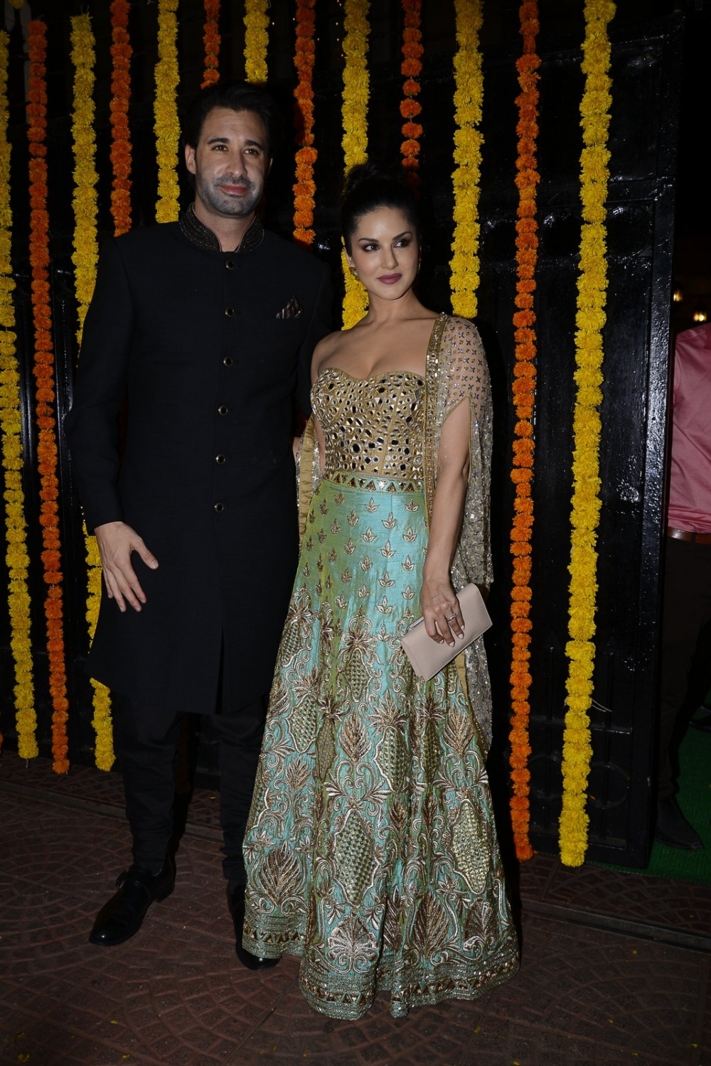 Actress Sunny Leone along with her husband Daniel Weber arrive to attend Ekta Kapoor's Diwali party in Mumbai on Oct 29, 2016. Krishika Lulla,Krystle D'Souza,Shraddha Kapoor,Sonakshi Sinha,Sunny Leone,Ekta Kapoor's Diwali party,Ekta Kapoor Diwali party,Ekta Kapoor Diwali party pics,Ekta Kapoor Diwali party images,Ekta Kapoor Diwali party photos,Ekta Kapoor Diwali party