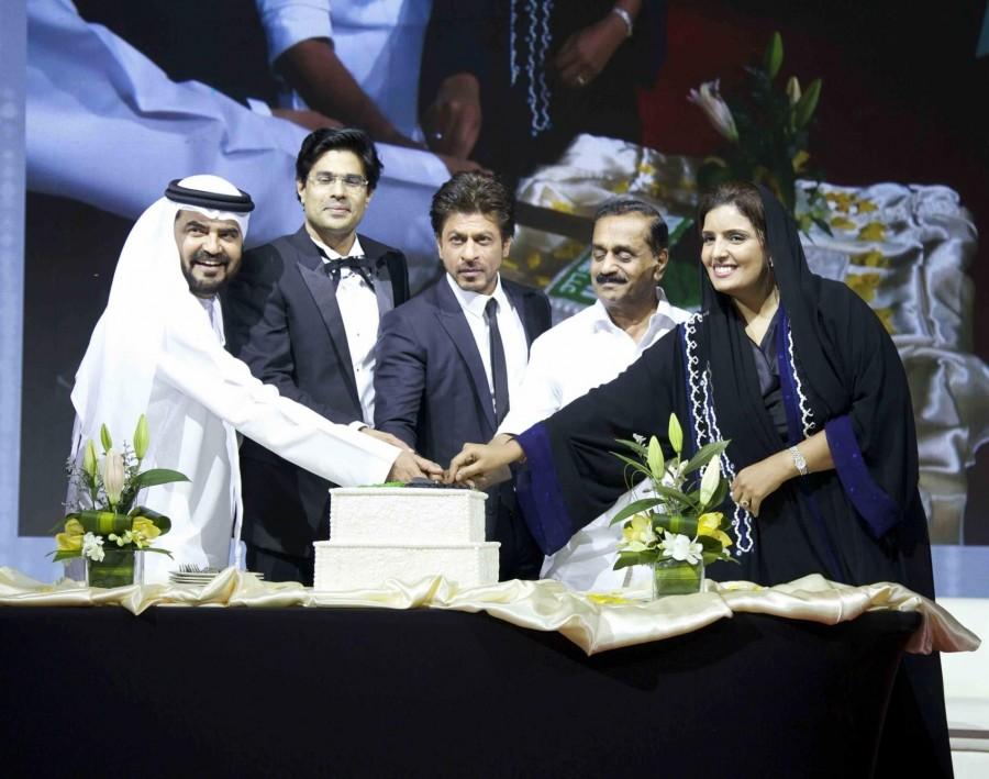 Actor Shah Rukh Khan during the inauguration of Pravarthi Building Contracting LLC's headquarters in Dubai on Oct 31, 2016. Shah Rukh Khan,Pravarthi Building Contracting LLC's headquarters inauguration,Actor Shah Rukh Khan,Pravarthi Building
