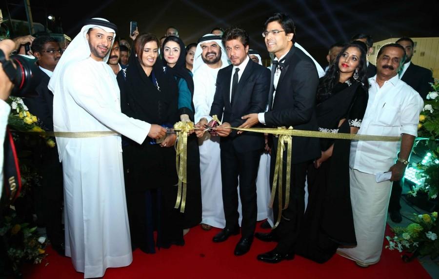 Actor Shah Rukh Khan during the inauguration of Pravarthi Building Contracting LLC's headquarters in Dubai on Oct 31, 2016. Shah Rukh Khan,Pravarthi Building Contracting LLC's headquarters inauguration,Actor Shah Rukh Khan,Pravarthi Building