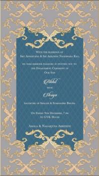 Check out the photos of Akhil Akkineni and Shriya Bhupal's Engagement Invitation Card.