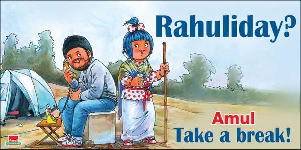 Rahul Gandhi on break Amul,Amul butter,Amul Posters,Amul ads,impressive ads,my choice,yemen,Smriti Irani,photos
