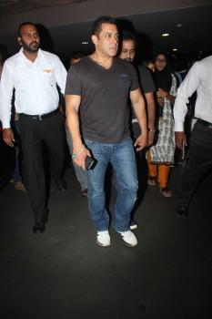 Photos of Bollywood actor Salman Khan spotted at Mumbai Airport.