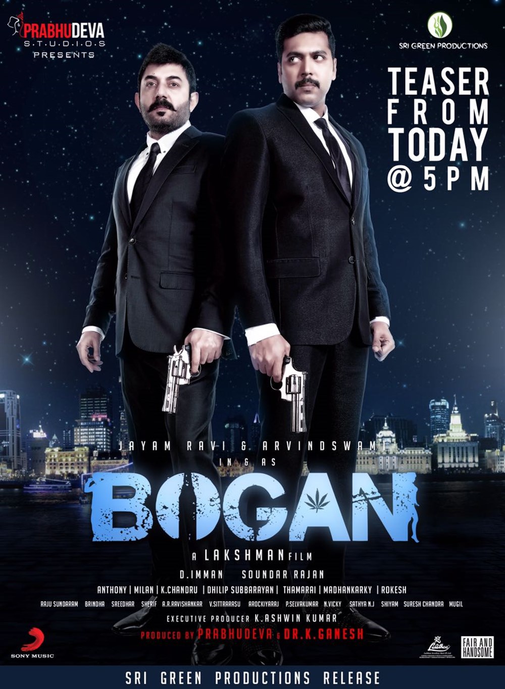Jayam Ravi,Arvind Swamy,Bogan Teaser,Bogan,Bogan Teaser poster,Tamil movie Bogan,Bogan movie Teaser,Hansika Motwani,Akshara Gowda
