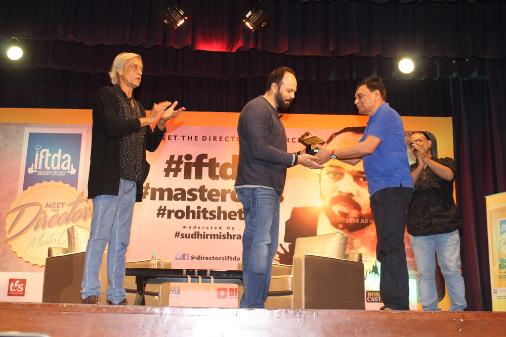 Photos of Bollywood filmmaker Rohit Shetty during the 9th Master Class organised by Indian Film and Television Directors (IFTDA) in Mumbai. Rohit Shetty,Sudhir Mishra,Rohit Shetty at 9th Master Class organised by IFTDA,9th Master Class organised by IFTDA,IFTDA,Indian Film and Television Directors