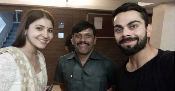 Indian Cricketer Virat Kohli with actress Anushka Sharma during an ISL match between Delhi Dynamos and FC Goa in Goa on Oct 30, 2016. Virat Kohli and Anushka Sharma,Virat Kohli,Anushka Sharma,ISL match,Delhi Dynamos and FC Goa,Delhi Dynamos,FC Goa