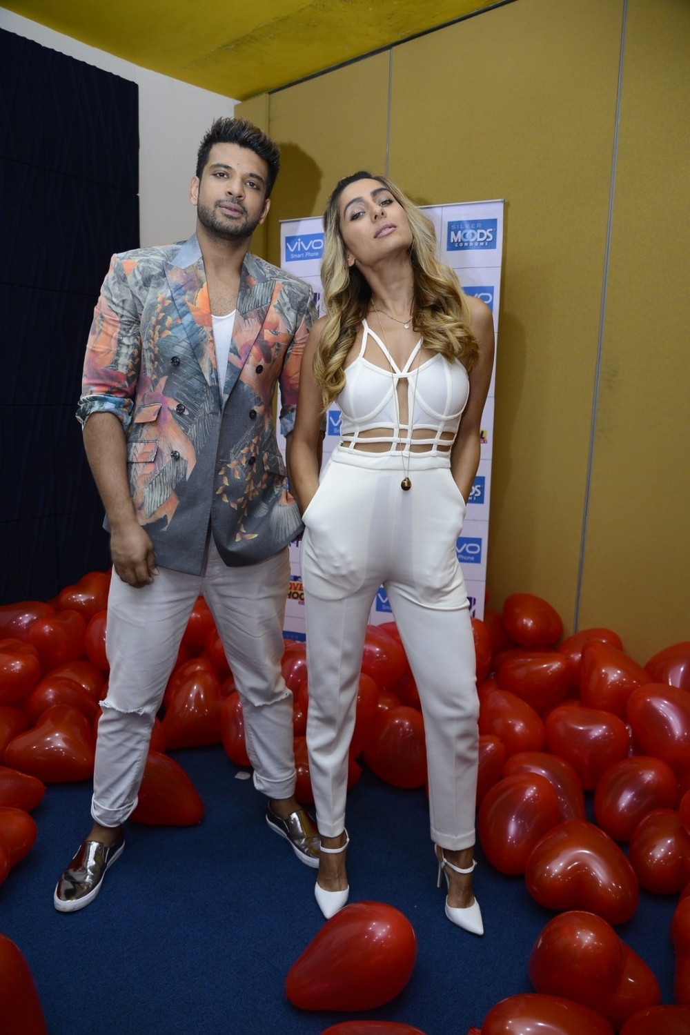 Photos of Bollywood Actors Anusha Dandekar and Karan Kundra during a press conference of reality show MTV Love School 2 in Mumbai on Nov 3, 2016. Anusha Dandekar and Karan Kundra,Anusha Dandekar,Karan Kundra,MTV Love School 2,MTV Love School 2 Press Conference,MTV Love School 2 press meet