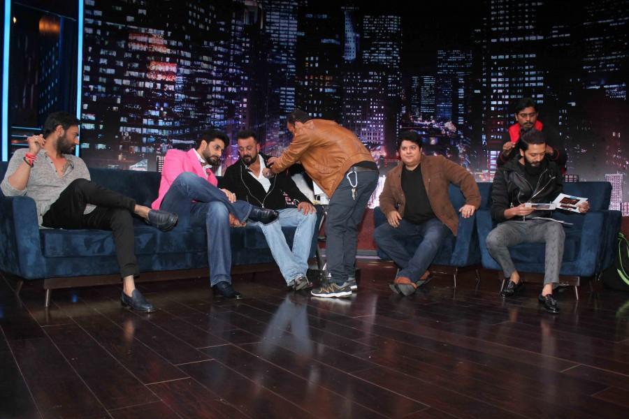 Photos of Abhishek Bachchan, Riteish Deshmukh, Sanjay Dutt and Ajay Devgn on the sets of Yaaron Ki Baraat. Abhishek Bachchan,Riteish Deshmukh,Sanjay Dutt,Ajay Devgn,Yaaron Ki Baraat,Yaaron Ki Baraat on the sets,Sanjay Dutt on the sets of Yaaron Ki Baraat,Ajay Devgn on the sets of Yaaron Ki Baraat,Abhishek Bachchan on the sets of Yaaron Ki Baraat,Riteish on the