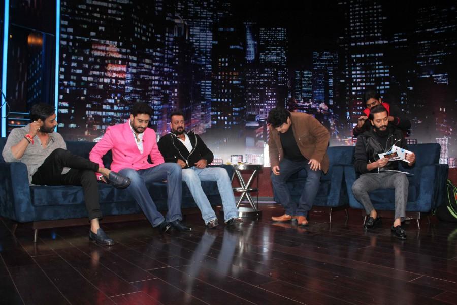 Photos of Abhishek Bachchan, Riteish Deshmukh, Sanjay Dutt and Ajay Devgn on the sets of Yaaron Ki Baraat. Abhishek Bachchan,Riteish Deshmukh,Sanjay Dutt,Ajay Devgn,Yaaron Ki Baraat,Yaaron Ki Baraat on the sets,Sanjay Dutt on the sets of Yaaron Ki Baraat,Ajay Devgn on the sets of Yaaron Ki Baraat,Abhishek Bachchan on the sets of Yaaron Ki Baraat,Riteish on the
