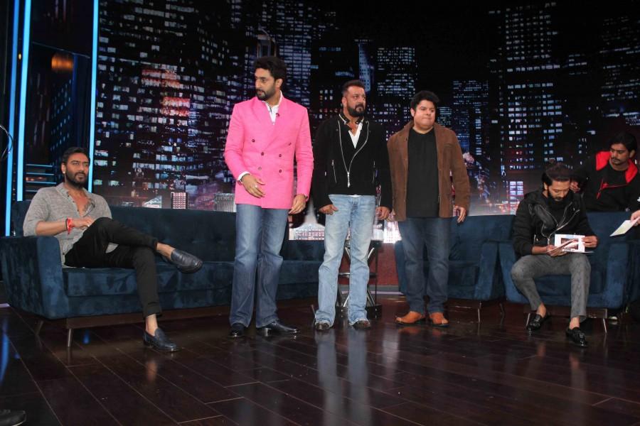 Photos of Abhishek Bachchan, Riteish Deshmukh, Sanjay Dutt and Ajay Devgn on the sets of Yaaron Ki Baraat. Abhishek Bachchan,Riteish Deshmukh,Sanjay Dutt,Ajay Devgn,Yaaron Ki Baraat,Yaaron Ki Baraat on the sets,Sanjay Dutt on the sets of Yaaron Ki Baraat,Ajay Devgn on the sets of Yaaron Ki Baraat,Abhishek Bachchan on the sets of Yaaron Ki Baraat,Riteish on the