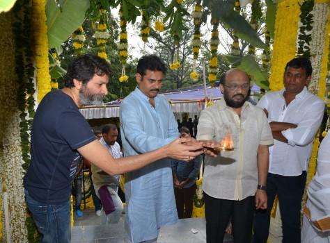 Photos of Pawan Kalyan and Trivikram Srinivas new movie launched