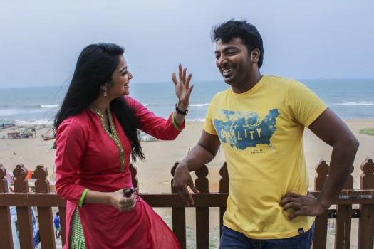 Adhe Kangal is an upcoming Tamil movie directed by Rohin Venkatesan and produced by Thirukumaran Entertainment. The film stars Kalaiyarasan, Janani Iyer, Sshivada and Bala Saravanan in the lead role. Music composed by Ghibran and edited by Leo John Paul.