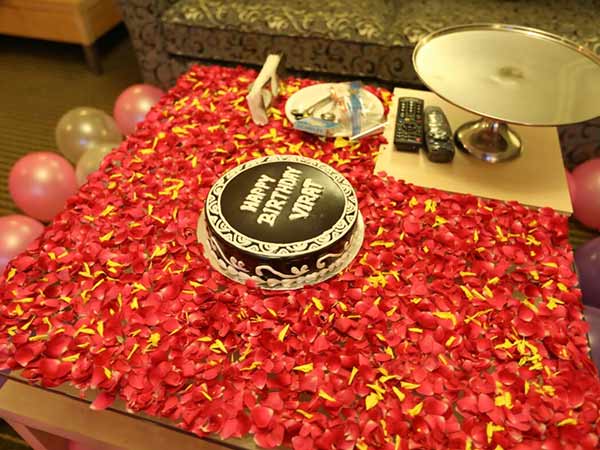 Photos of Indian Test captain Virat Kohli celebrates his 28th birthday with Anushka Sharma at the Queen Hotel in Rajkot. Virat Kohli,Virat Kohli birthday,Virat Kohli birthday celebrations,Virat Kohli celebrates his 28th birthday,Virat Kohli celebrates birthday with Anushka Sharma,Anushka Sharma,Virat Kohli birthday celebrations pics,Virat Kohli birthday celebrations images